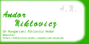 andor miklovicz business card